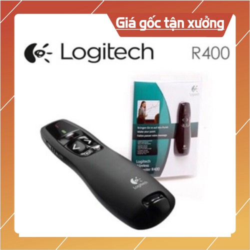 Bút trình chiếu Logitech R400, Bút chỉ Logitech R400 tặng kèm pin, Bảo hành 12 Tháng