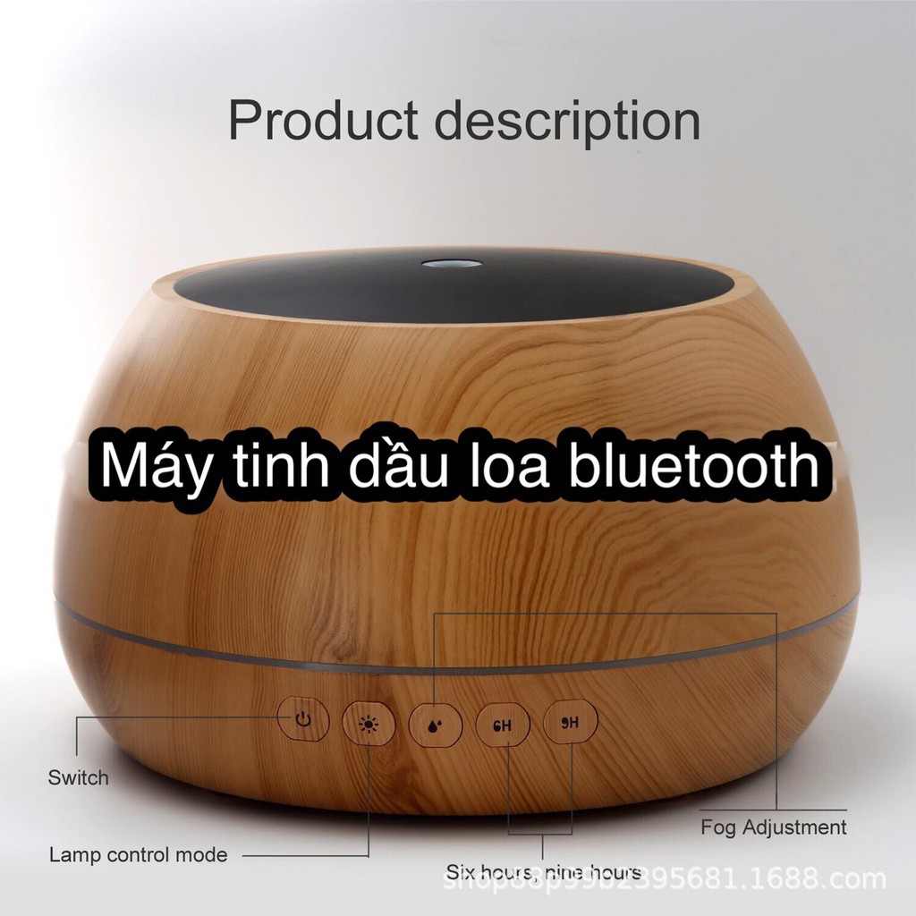 [Máy Xông Tinh Dầu, Phun Sương Nano 1000ml Tích Hợp LOA BLUETOOTH Thời Thượng-PLB01