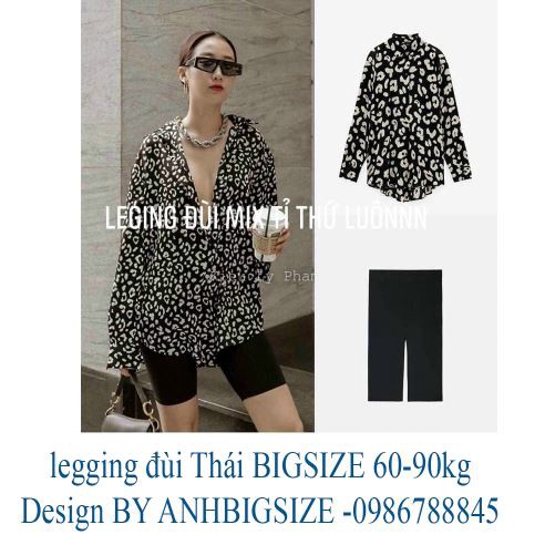 GIÁ SỈ Legging Đùi Thái BIGSIZE hàng bán shop 50-95kg ( Đen) | BigBuy360 - bigbuy360.vn