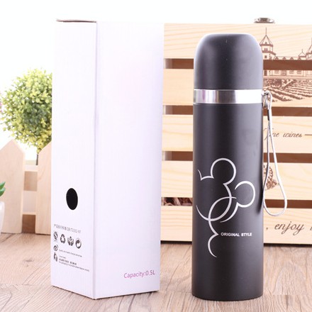 Thanh lý-Bình giữ nhiệt hình Mickey tiện lợi 500ml