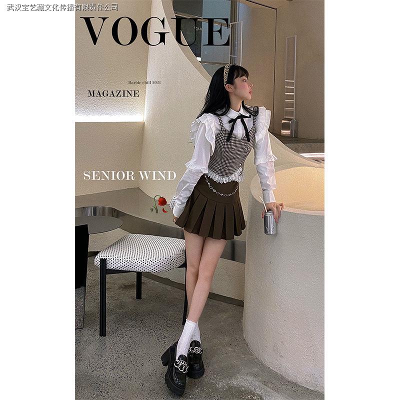 Chân váy ngắn xếp ly phong cách Preppy thời trang xuân thu 2021