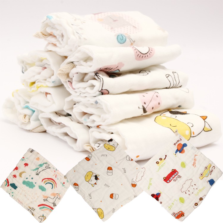 Khăn Tay Cotton 4 Lớp Kích Thước 25x25cm Cho Bé khăn tắm bé