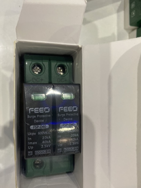 Chống Sét Lan Truyền DC 600VDC FEEO FSP-D40, Bảo vệ hệ thống pin mặt trời,cắt lọc sét,Chống sét pin mặt trời một chiều!