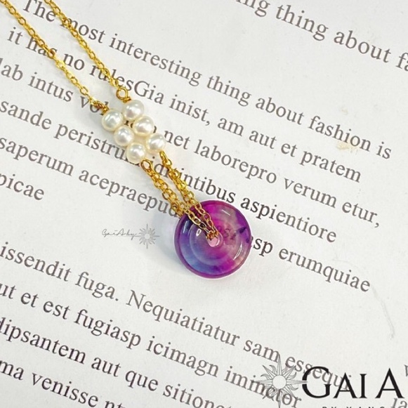 Lắc tay đồng điếu đá Fluorit - Gaia By Yang