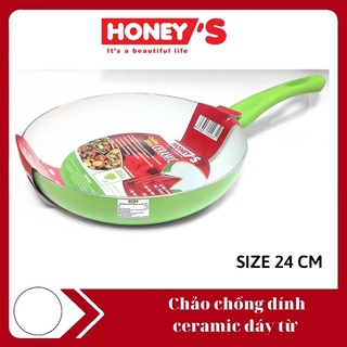 Chảo chống dính ceramic bếp từ Honey's size 24cm - HO-AF1C243, chất chống dính an toàn sức khỏe, bền, không bong tróc