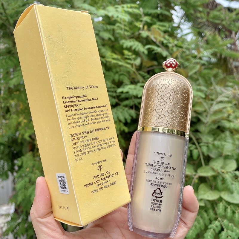 - Kem nền Whoo che khuyết điểm  Whoo Mi Essential Foundation SPF30+/ PA++