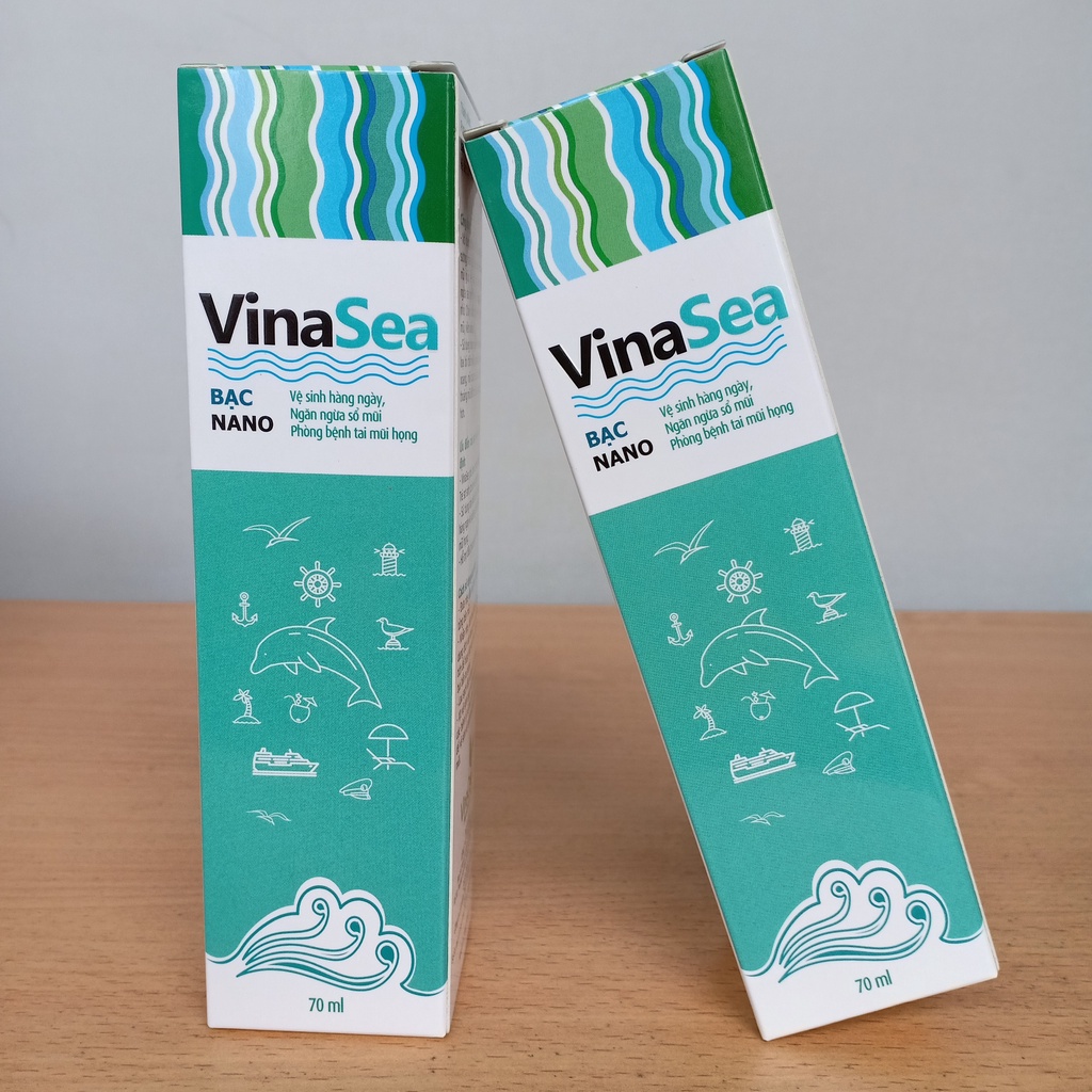 Nước muối biển VINASEA -Tinh chất NANO BẠC giúp làm sạch và sát trùng mũi, ngăn ngừa các b.ệ.n.h đường hô hấp