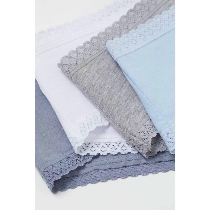 SET 4 QUẦN LÓT NỮ H&M HIPSTER BRIEF 100% COTTON CHÍNH HÃNG
