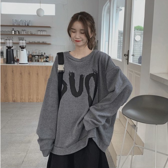 Áo Hoodie Nữ Plus Size Dáng Rộng Phong Cách Hàn Quốc