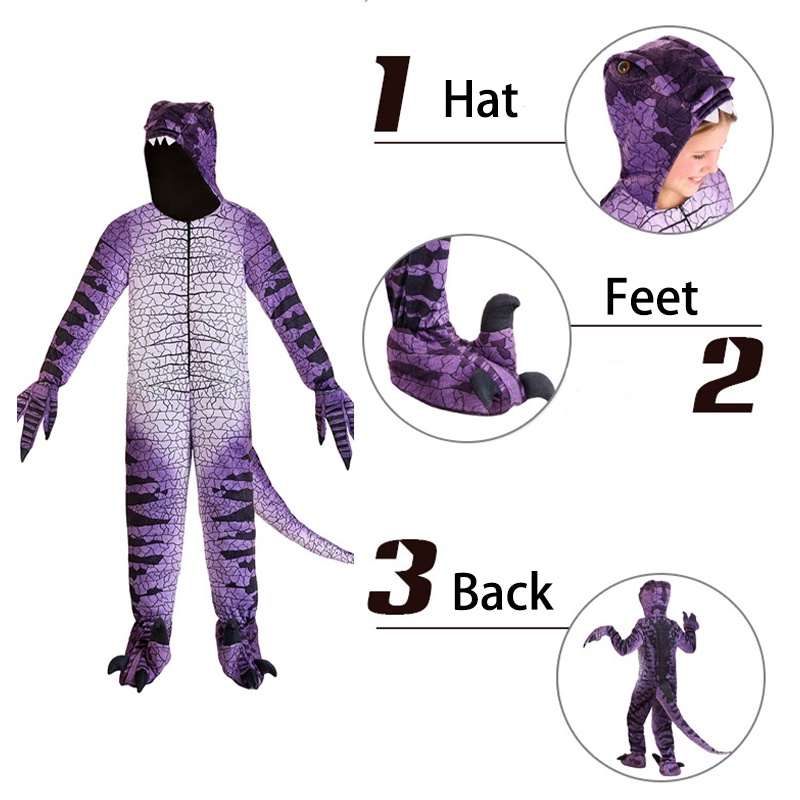 Trang phục hóa trang khủng long chủ đề công viên kỷ Jura Jurassic dịp Halloween cho trẻ em