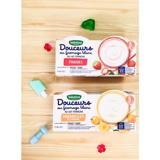 Sữa chua phô mai và ít đường Brasses Bledina Pháp sữa chua Lactes cho bé từ 6 tháng