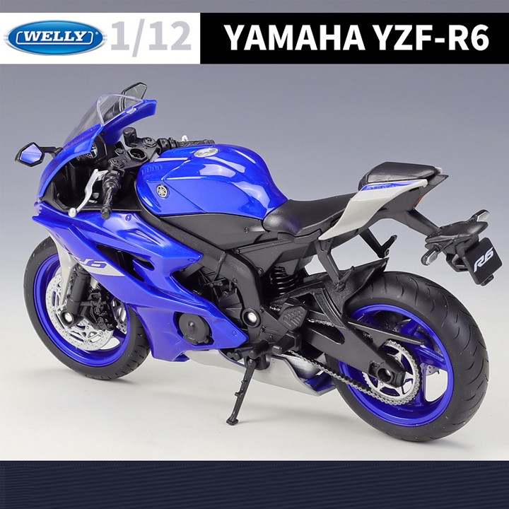 Mô hình xe moto YAMAHA YZF R6 2020 tỉ lệ 1:12 WELLY