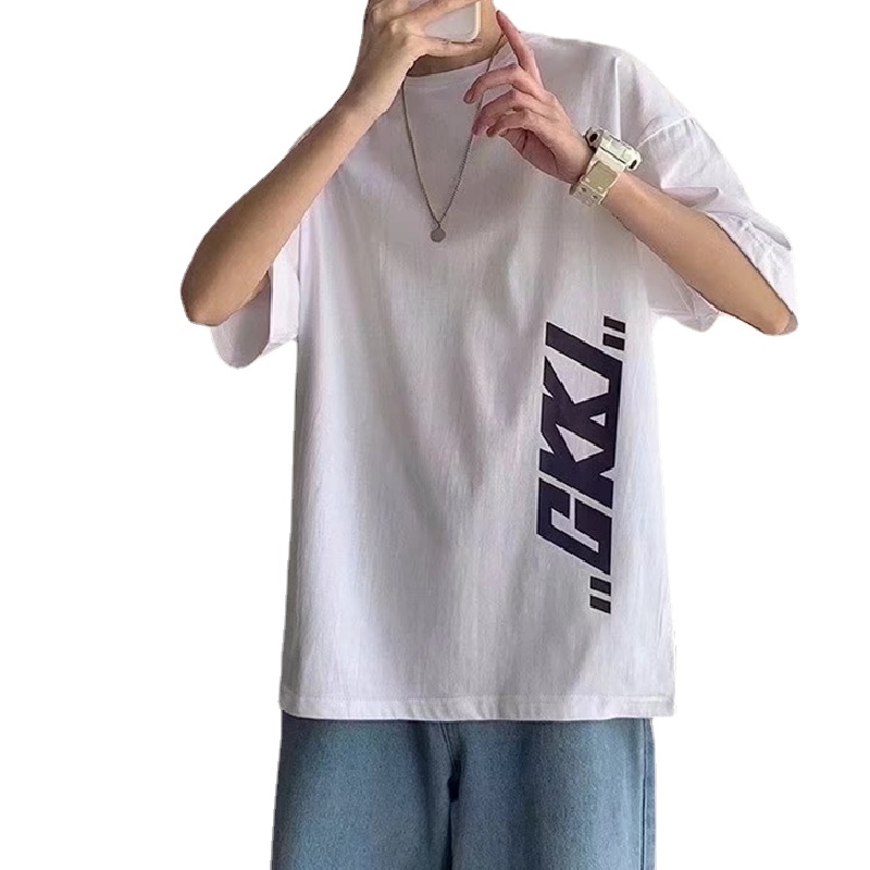 Áo Thun Nam Dáng Rộng In Chữ Phong Cách Hàn Quốc Thời Trang Mùa Hè Thoải Mái Cỡ M-8XL