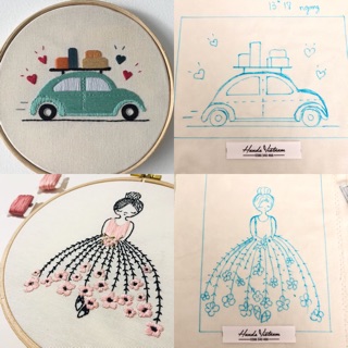 Vải tập thêu tranh đã vẽ sẵn hoạ tiết theo yêu cầu vui lòng inbox