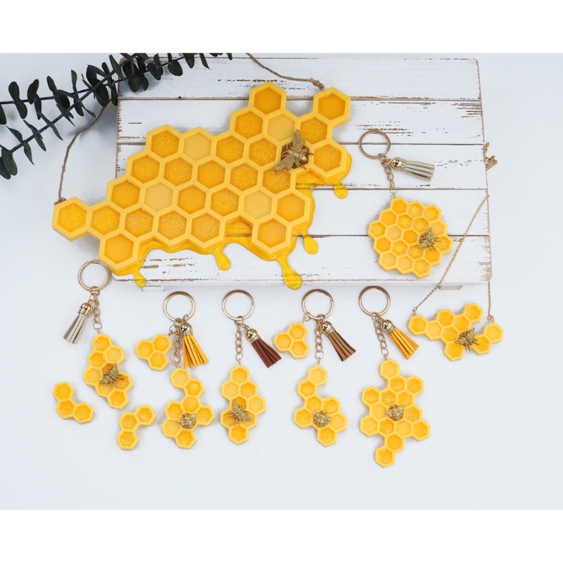 Sa Khuôn Làm Móc Khóa Hình Tổ Ong Diy 2022