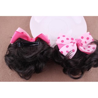 [ GIÁ 1 CẶP 2 CÁI ] Cặp Kẹp Tóc Cho Bé HTBabykids BM152 Tóc Giả Nơ Siêu Kute