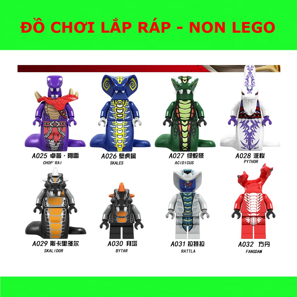 Minifigures Ninjago Các Loại Rắn Xà Tinh Trong Ninjago Lele A025 - Đồ Chơi Xếp Hình