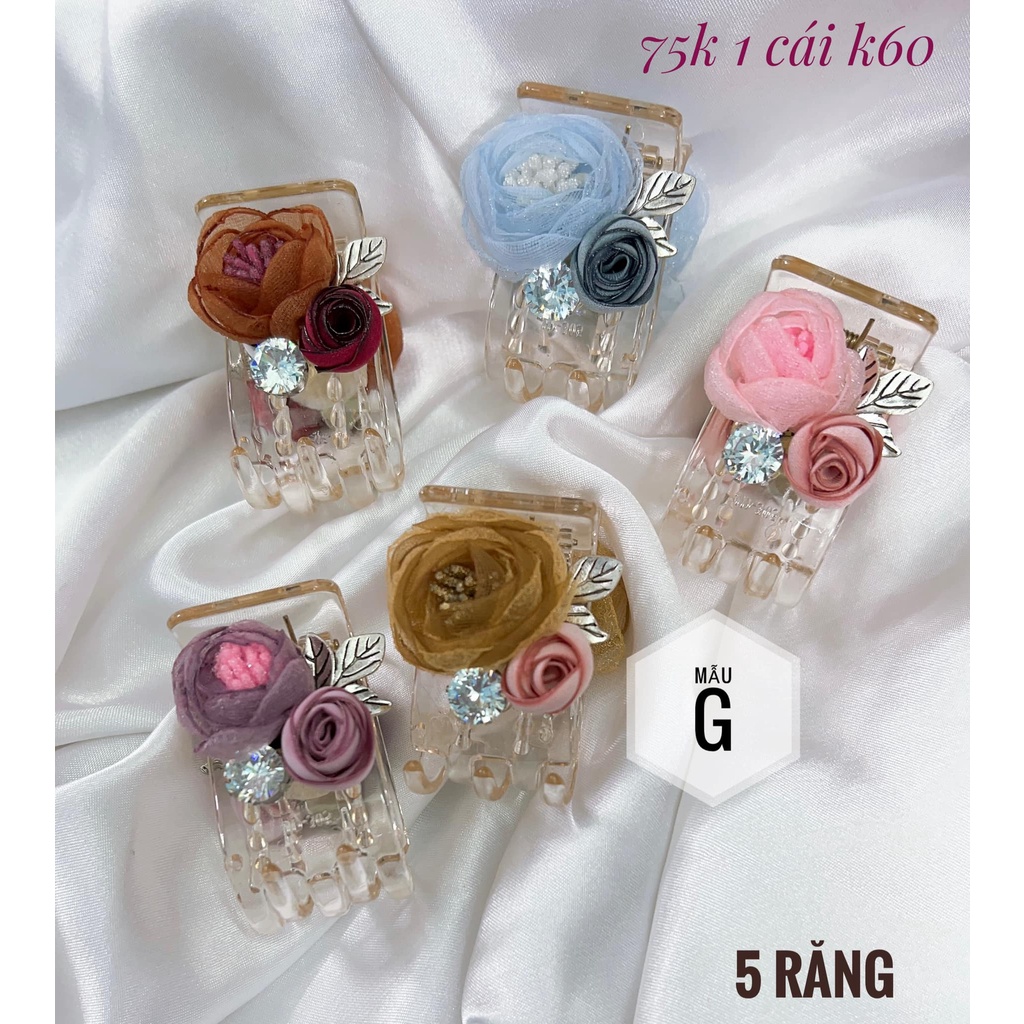 Kẹp tóc càng cua - Gắp tóc trong đính hoa vải hanhmade mẫu G