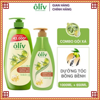 Combo Dầu gội Oliv bồng bềnh 1L + Dầu xả Oliv bồng bềnh 650ml