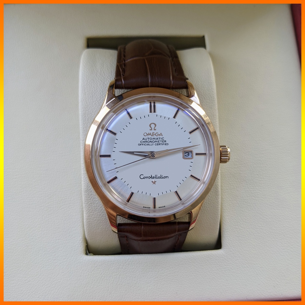 Đồng Hồ Nam OMG Seamaster Constellation Bát Quát Dây Da Tích Hợp Lịch Ngày, Bảo Hành 24 Tháng