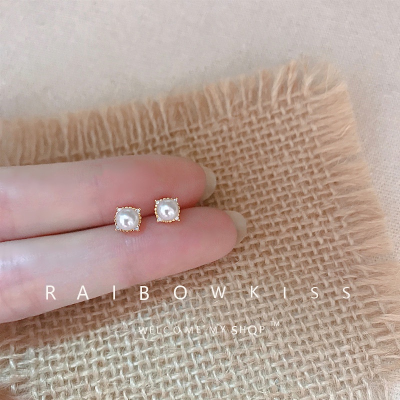 Bông Tai Bằng Thép Titan Đính Đá Zircon Đơn Giản Thời Trang Cho Nữ