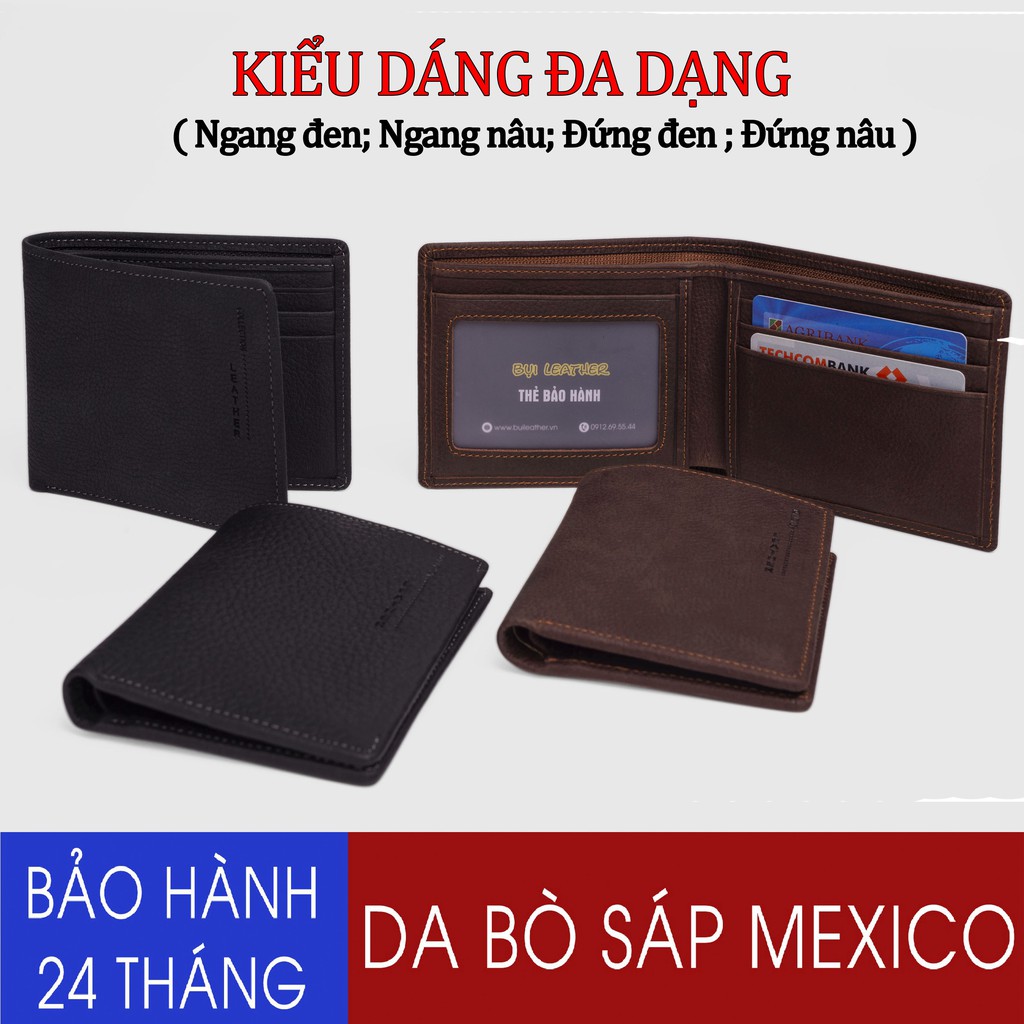 [Mã FASHIONHOTMA hoàn 15 % đơn 150k] Ví nam da bò sáp Mexico Bụi Leather V102 cao cấp | BigBuy360 - bigbuy360.vn