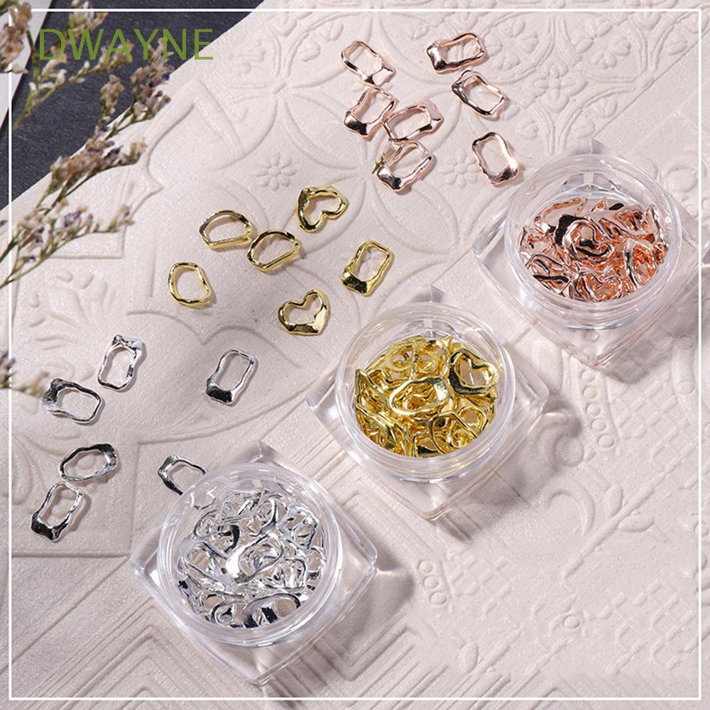 [Hàng mới về] Phụ kiện đính móng trang trí nghệ thuật 3D hình dạng rỗng không cân xứng bằng hợp kim DIY