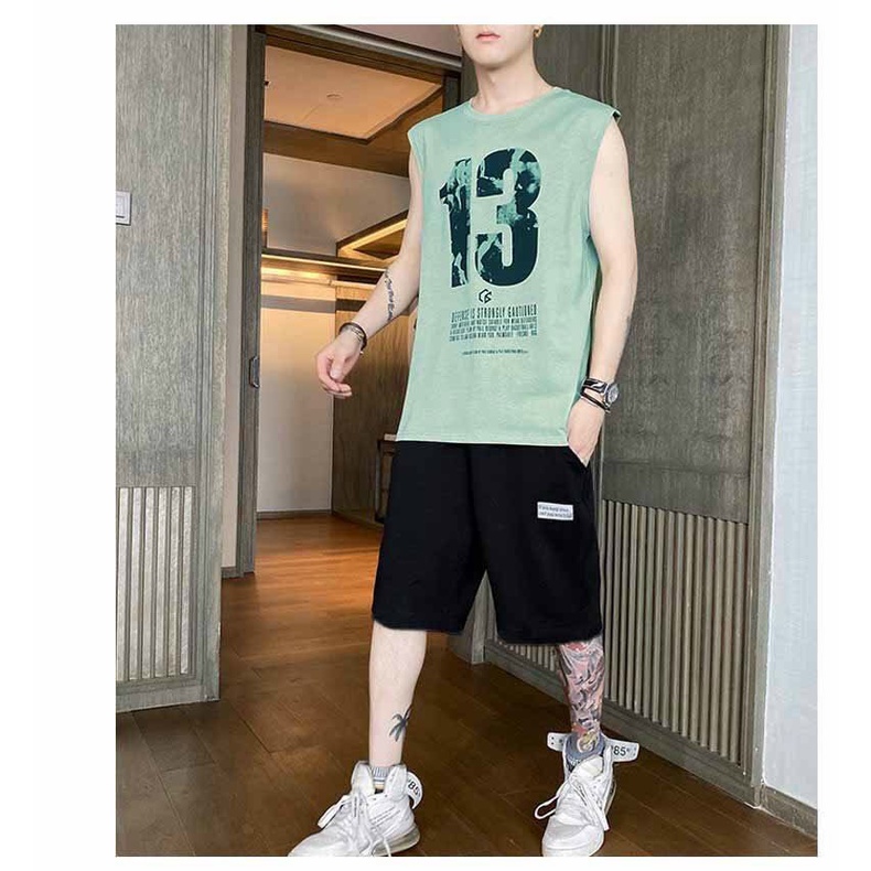 Set bộ đồ nam áo sát nách quần short - Sét đồ thể thao nam tập gym mẫu mới siêu hót vải thun co giãn thoải mái