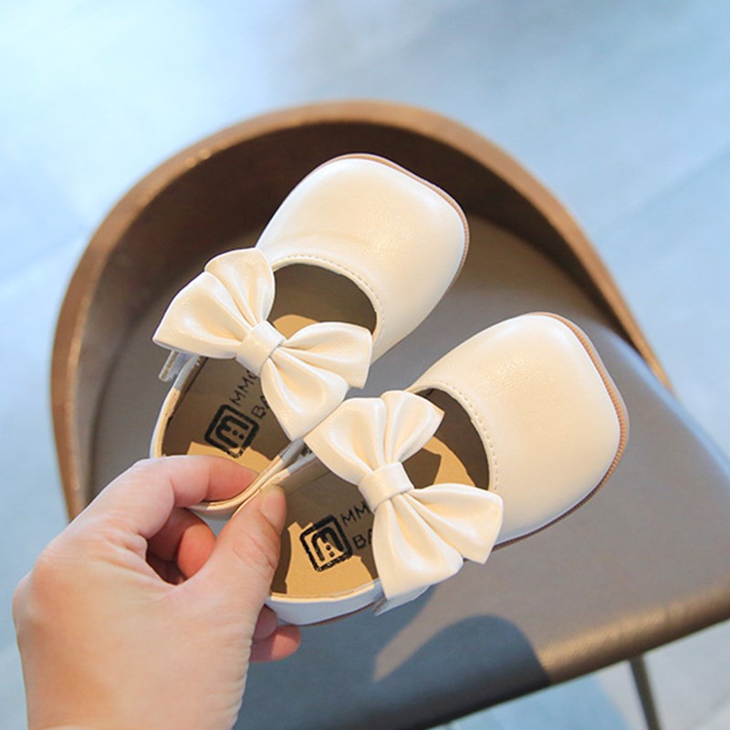 Giày sandal NNJXD đế mềm bằng da màu trơn thời trang xinh xắn cho bé gái