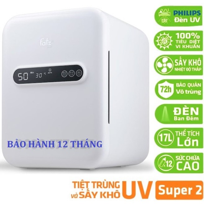 Máy tiệt trùng sấy khô tia UV cao cấp - 17L - Super 2 - Fatz Fatzbaby FB4706SL (Thể tích siêu rộng 17L)