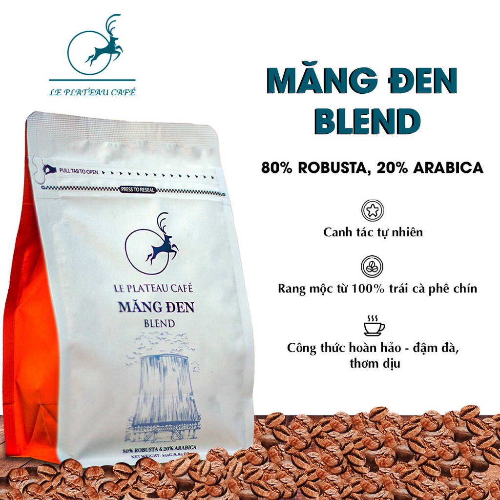 Cà phê Măng Đen Blend Le Plateau phối trộn của 80% Robusta và 20% Arabica hữu cơ-tsstore95