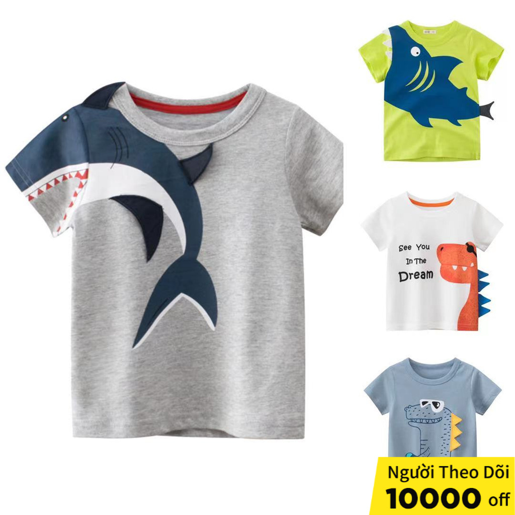 Áo thun Soffny cotton tay ngắn in họa tiết hoạt hình thời trang mùa hè dành cho bé