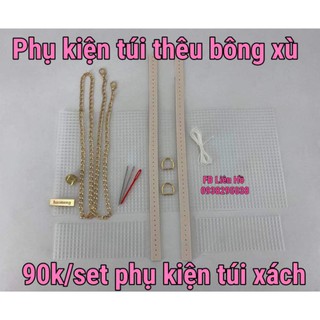 Set túi thêu bông xù
