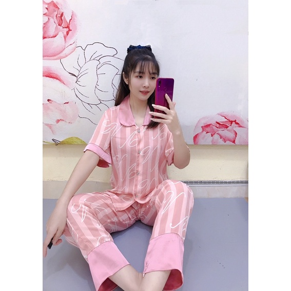 (Nhiều Mẫu Mới) Bộ Đồ Pijama Lụa Tay Cộc💋Bộ Ngủ Lụa Tiểu Thư Tay Cộc Quần Dài Mát Mịn Không Nhăn(Ảnh Thật+Video) | BigBuy360 - bigbuy360.vn