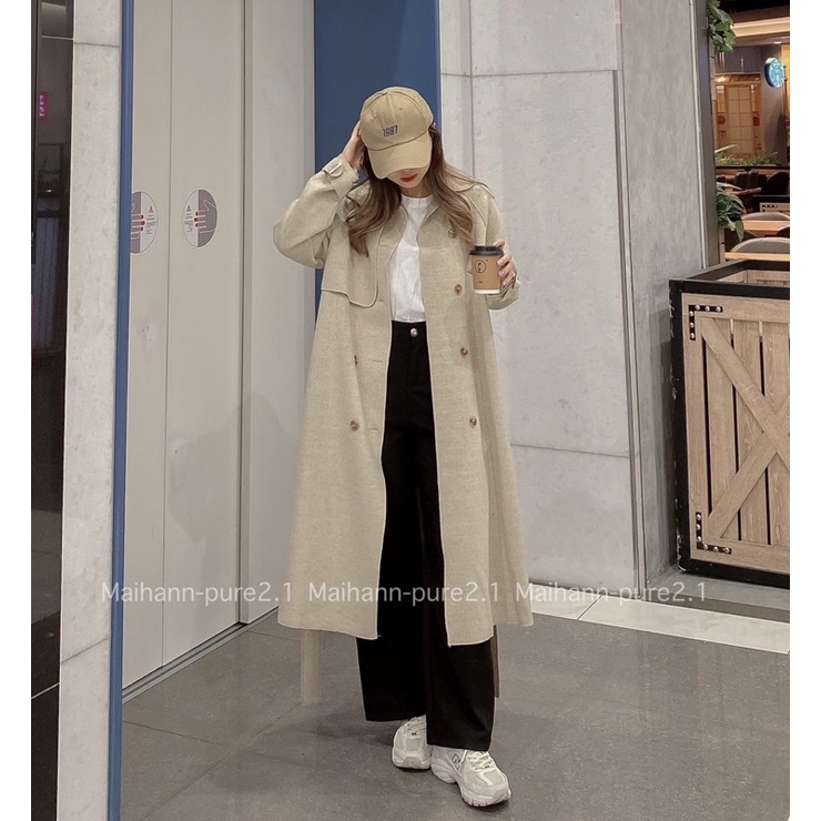 Áo dạ nỉ thiết kế dáng dài hàn quốc