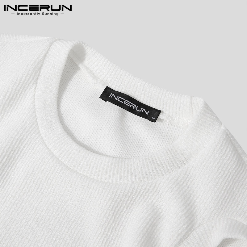 Áo len INCERUN trơn màu thiết kế dành cho nam