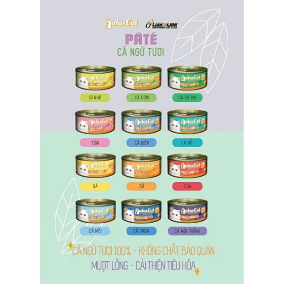 THÙNG PATE AATAS 24 LON DẠNG THẠCH 80G CHO MÈO