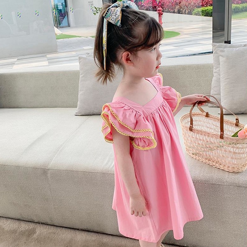 Đầm Công Chúa Phối Ren Thời Trang Mùa Hè Cho Bé Gái