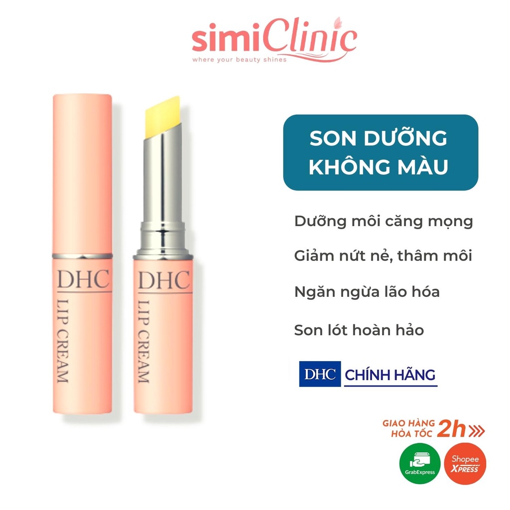 Son dưỡng môi không màu DHC Lip Cream Nhật Bản dưỡng môi ẩm mọng giảm thâm khô làm hồng môi bổ sung vitamin E dầu olive