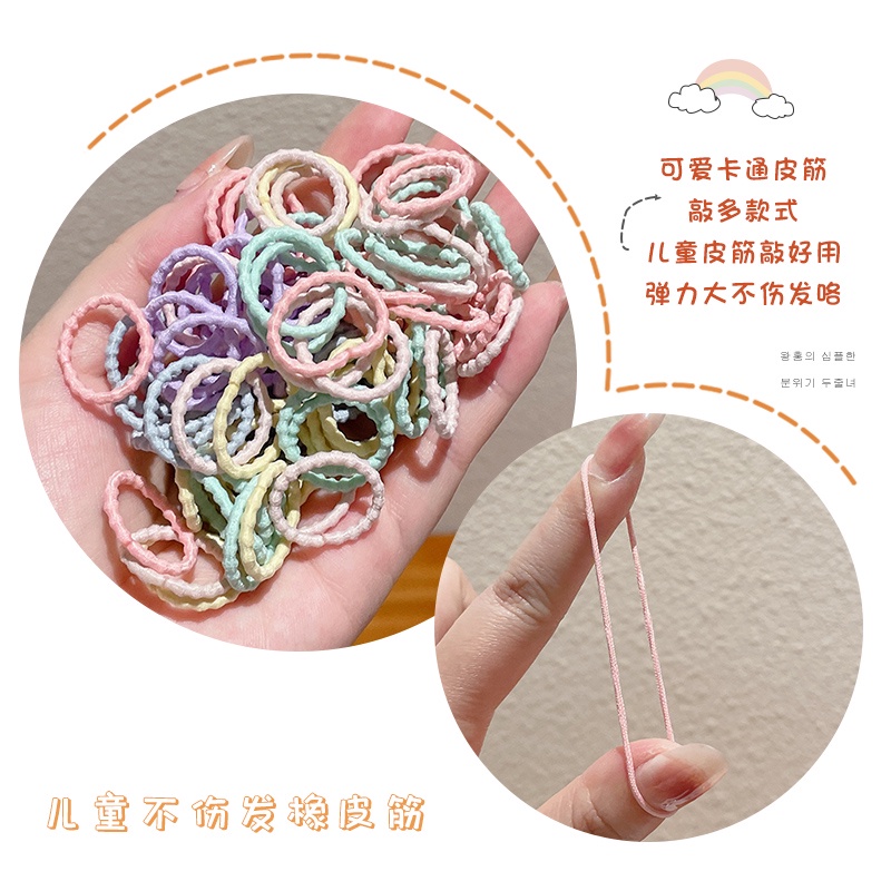 60/90 Dây Buộc Tóc Bản Rộng Co Giãn Màu Sắc Phong Cách Hàn Quốc Cho Bé