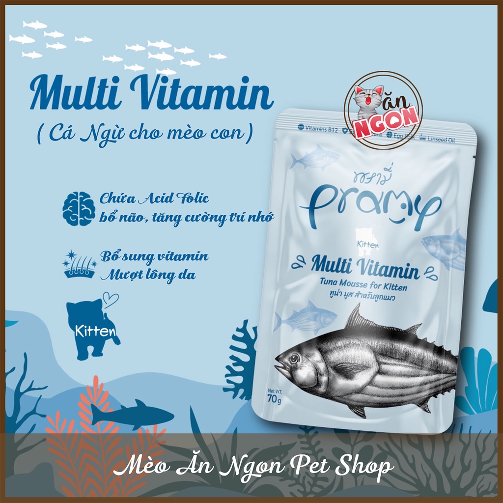 [HCM] Pate Pramy dưỡng lông ngừa nấm cho mèo con và mèo trưởng thành