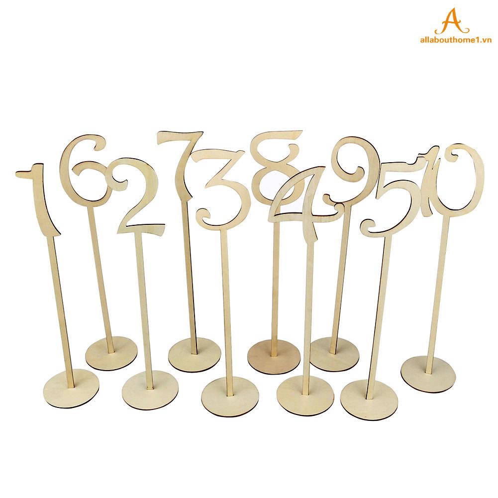 Bộ 10 thanh số bằng gỗ đánh dấu bàn tiệc ( 35cm )