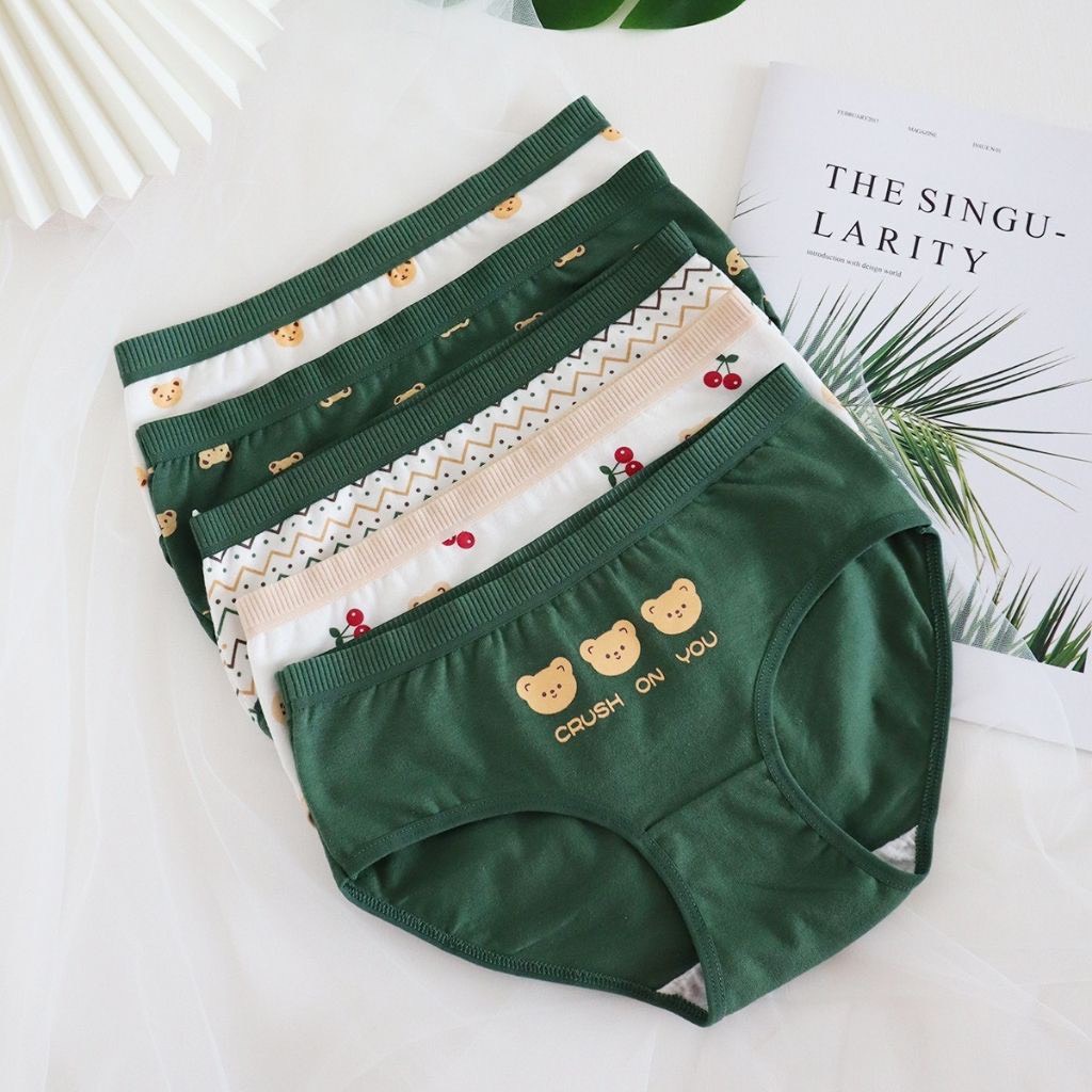 Quần lót nữ cotton kháng khuẩn khử mùi cao cấp họa tiết baby dễ thương, ôm mông gợi cảm, freesize &lt;55kg. Ninagen.xstore