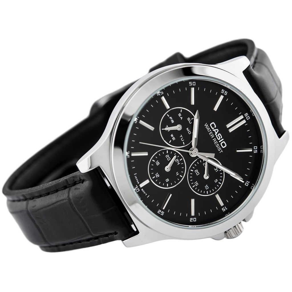 Đồng hồ nam dây da Casio chính hãng Anh Khuê MTP-V300L-1AUDF (41mm)
