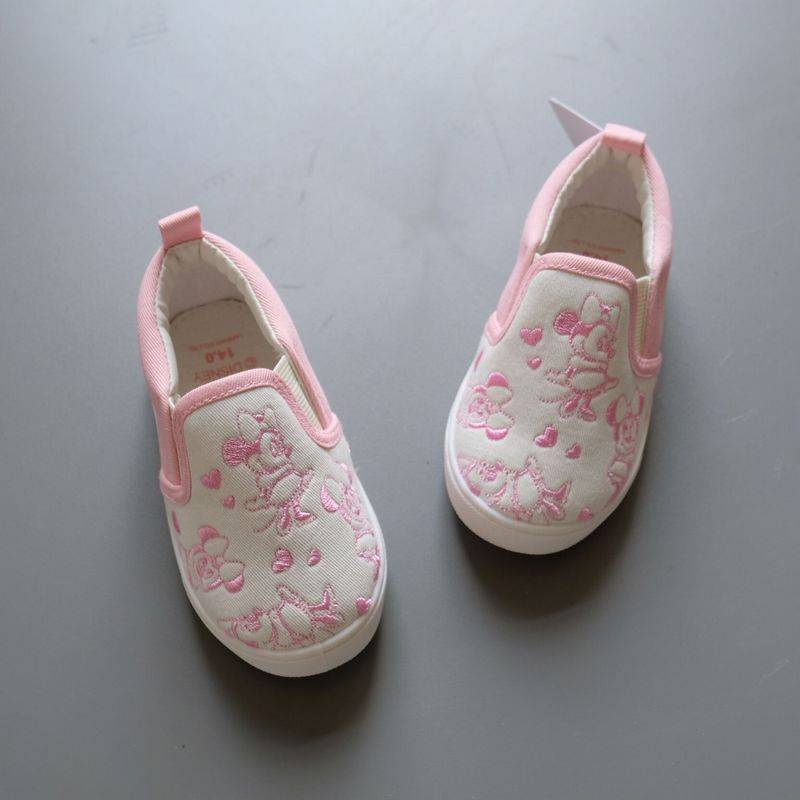 DISNEY Gp1 Giày Lười Vải canvas Đế Bằng Chống Trượt In Hình Chuột mickey Cho Bé pg1