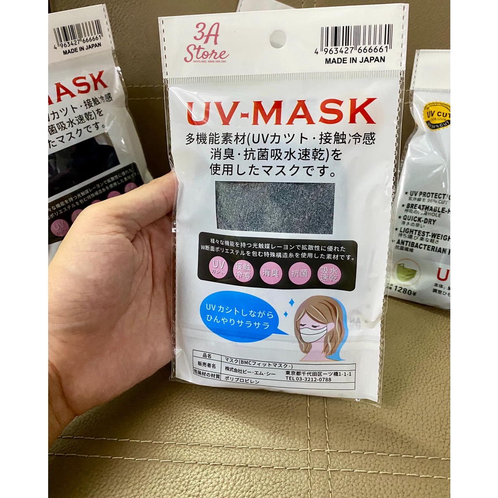 Khẩu Trang Vải Kháng Khuẩn BMC UV -MASK chống nắng chống tia uv 96% NHẬT | WebRaoVat - webraovat.net.vn