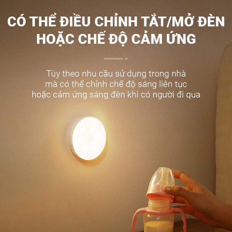 Đèn led cảm ứng, đèn cảm biến tự động thông minh không dây dùng pin sạc dán tủ quần áo, cầu thang, phòng ngủ