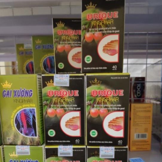 URIQUE Kingphar- Hỗ trợ làm giảm acid uric máu, ngăn ngừa viêm khớp do gout (Hộp 40 viên)