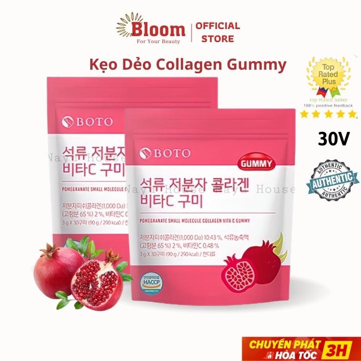 Kẹo Dẻo Collagen Vị Lựu BOTO Collgen Gummy 30v Hàn Quốc Dưỡng Trắng Mịn Da