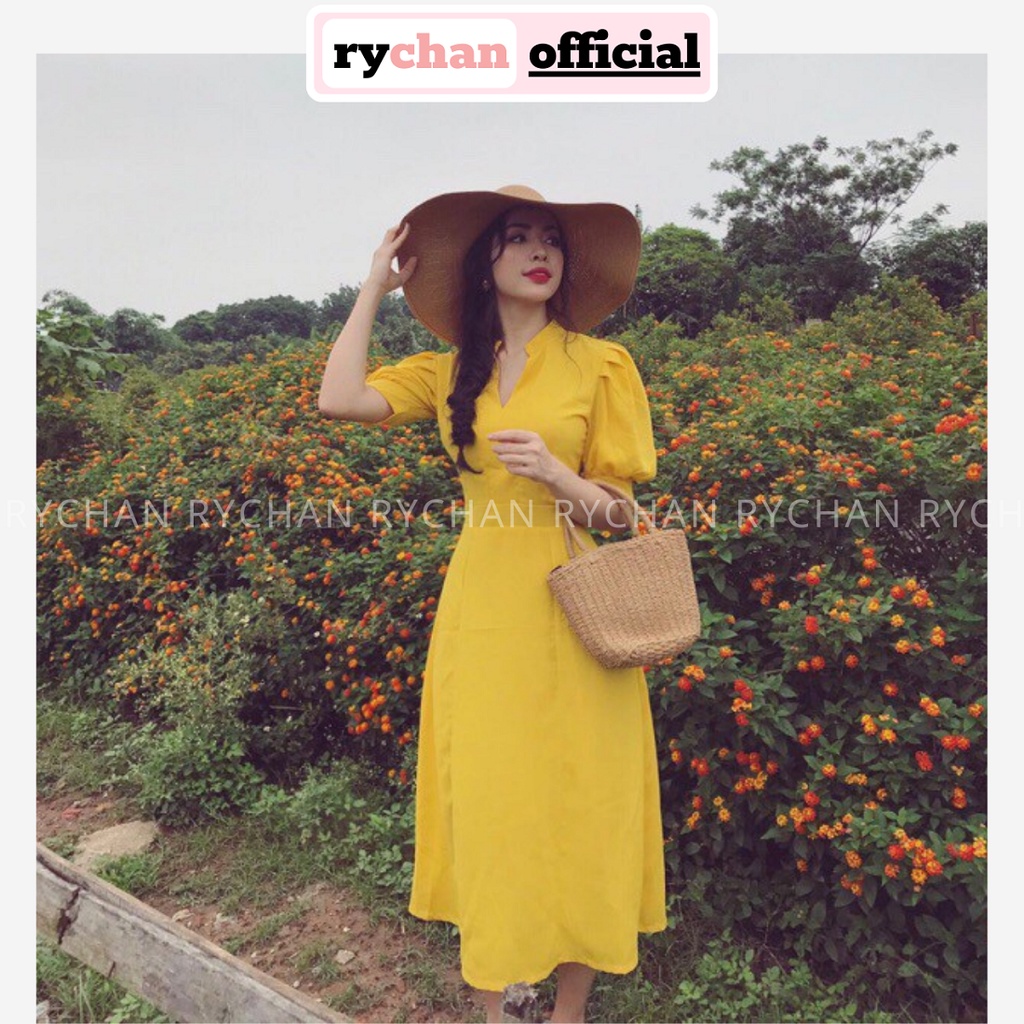 [ẢNH THẬT CUỐI] DM650 - Đầm Maxi Đi Du Lịch Tay Phồng Cổ Trụ Nhiều Màu